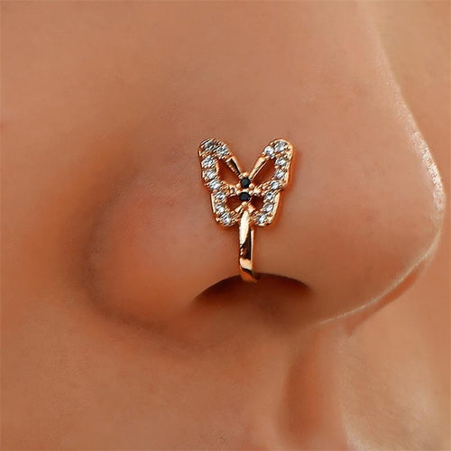 Personalized U-Shaped Diamond-Studded Butterfly European And American
