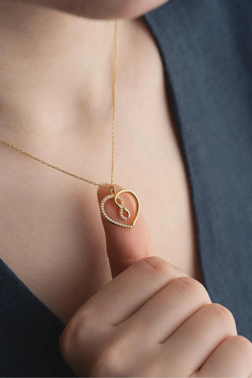 Gold Plated Sterling Silver Heart Necklace Dainty Romantic Jewelry