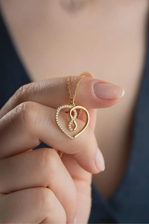 Gold Plated Sterling Silver Heart Necklace Dainty Romantic Jewelry