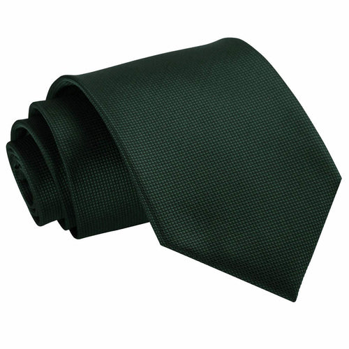 Solid Check Classic Tie - Dark Green