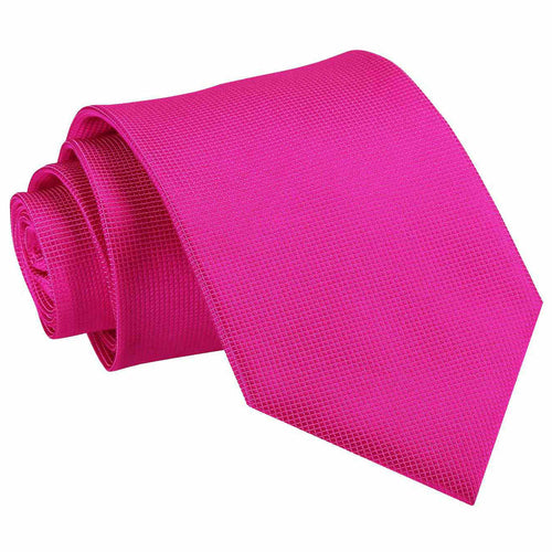 Solid Check Classic Tie - Fuchsia Pink